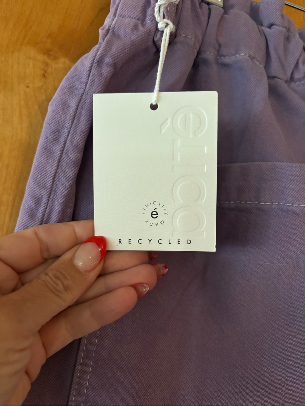 Etica dark Lavender High-Waist Paperbag Shorts with Front Pockets - Picture 3 of 5